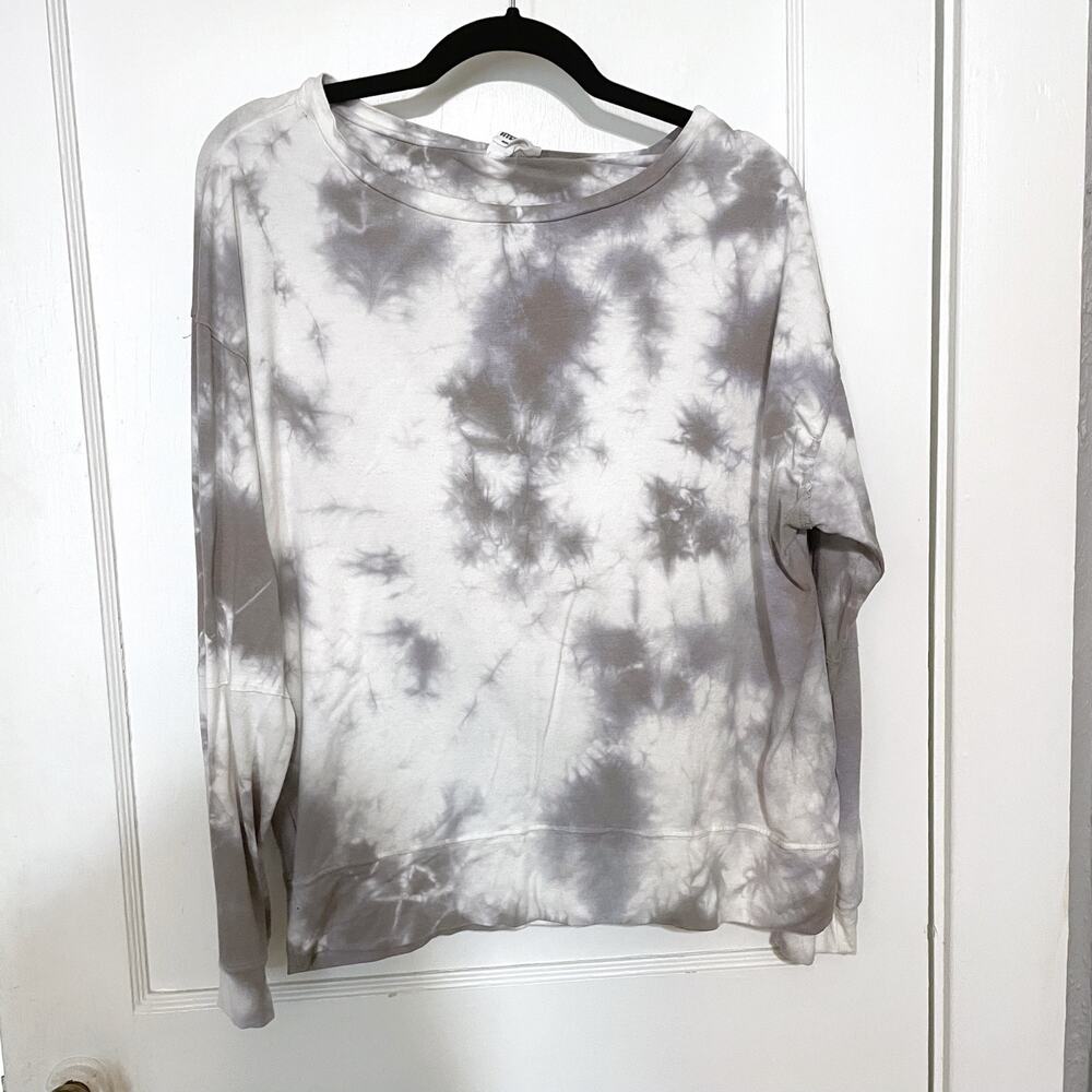 INTEGRITY WOMEN'S Gray white TIE DYED LONG SLEEVE TOP SIZE-S Made in USA